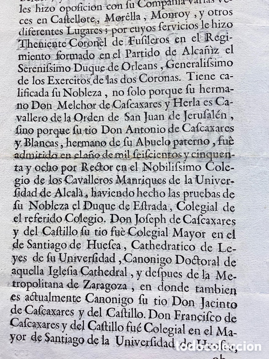 Manuscritos antiguos: RELACI&Oacute;N DE T&Iacute;TULOS Y M&Eacute;RITOS VILLA DE CALANDA - Foto 2