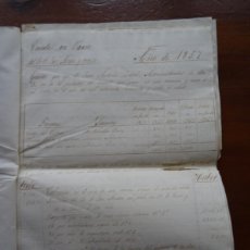 Manuscritos antiguos: JAÉN, CUENTAS RENDIDAS A JOSÉ MESSIA OROZACO, LUEGO MARQUÉS DE BUSANOS, 1857, 4 PAGS, 10 RECIBOS