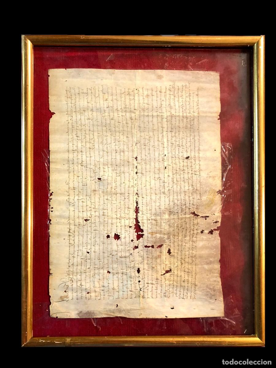 Manuscritos antiguos: documento historico s. xv - Foto 1