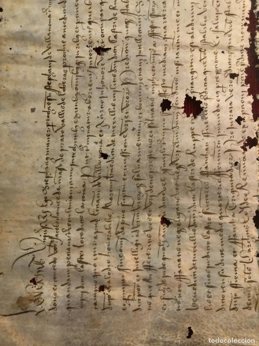 Manuscritos antiguos: documento historico s. xv - Foto 2