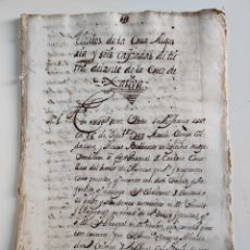 Manuscritos antiguos: TITULOS DE LA CASA ALQUERIA Y TIERRAS DELANTE DE LA CRUZ DE XATIVA AÑO 1709 CABALLERO DE MONTESA