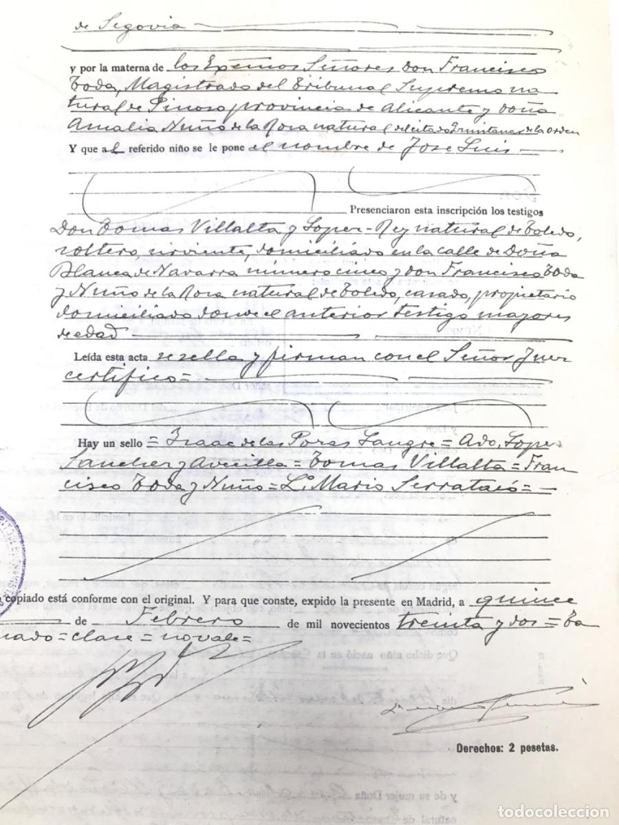 Manuscritos antiguos: Partida de nacimiento de 1901 - Foto 5