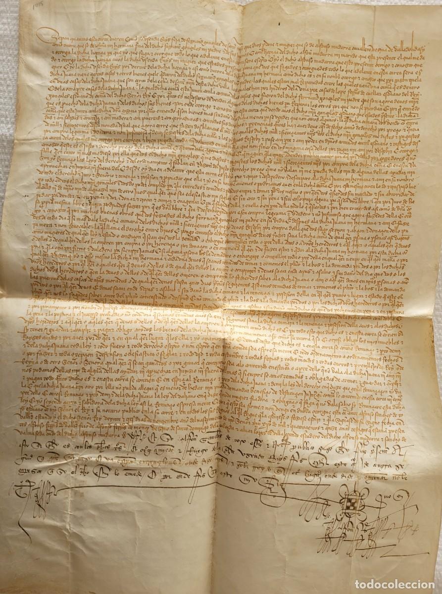 Manuscritos antiguos: 1415. DOCUMENTO MANUSCRITO SOBRE VITELA DE GRAN TAMA&Ntilde;O. - Foto 3