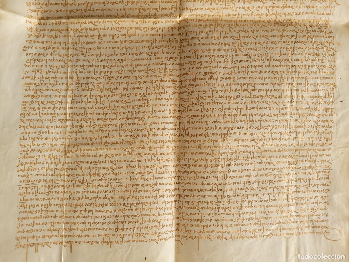 Manuscritos antiguos: 1415. DOCUMENTO MANUSCRITO SOBRE VITELA DE GRAN TAMA&Ntilde;O. - Foto 4