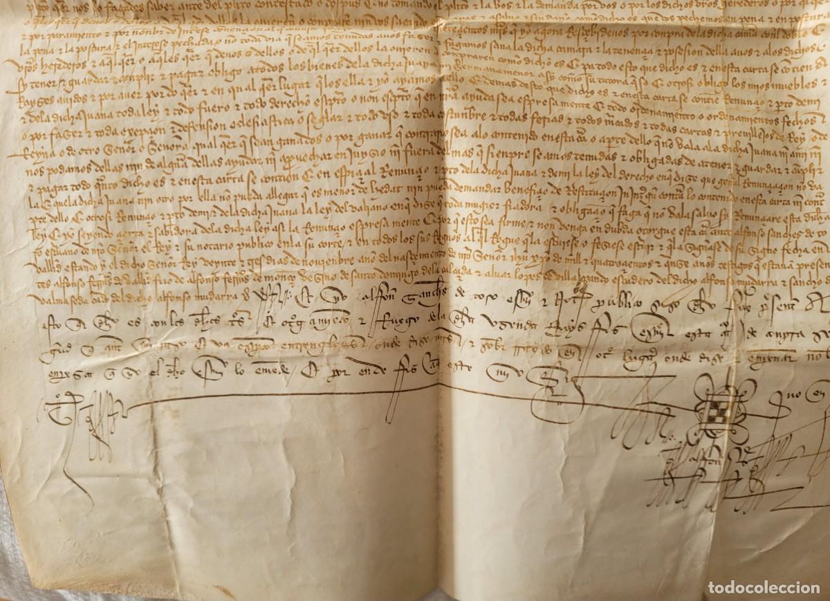 Manuscritos antiguos: 1415. DOCUMENTO MANUSCRITO SOBRE VITELA DE GRAN TAMA&Ntilde;O. - Foto 5