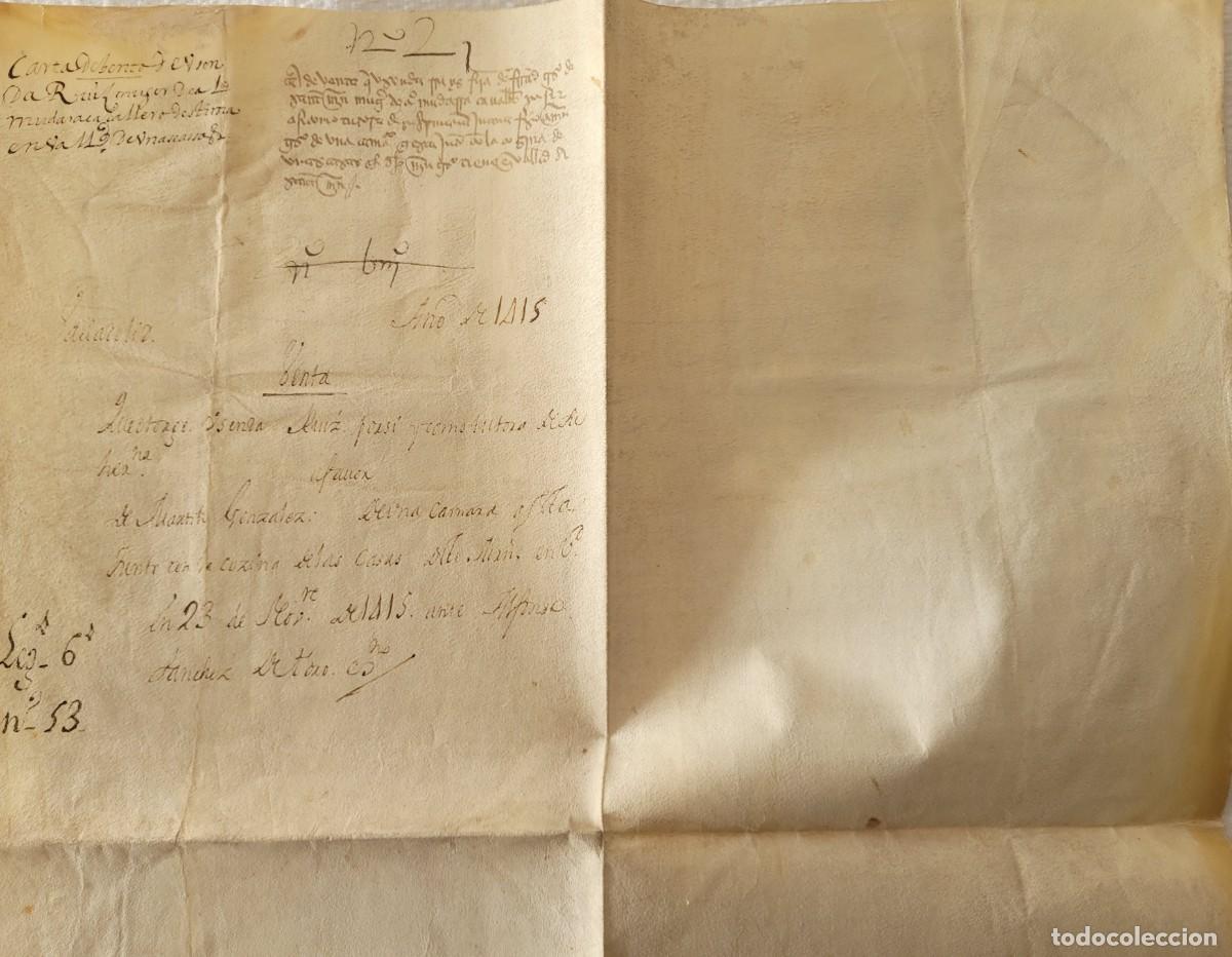 Manuscritos antiguos: 1415. DOCUMENTO MANUSCRITO SOBRE VITELA DE GRAN TAMA&Ntilde;O. - Foto 7