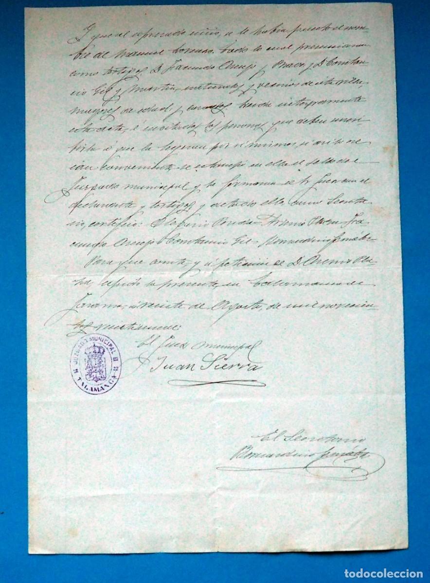 Manuscritos antiguos: ANTIGUO DOCUMENTO: TALAMANCA (BARCELONA). A&Ntilde;O 1919 - Foto 2