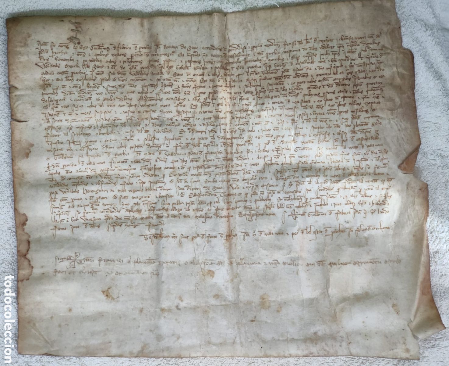 Manuscritos antiguos: Manuscrito en Pergamino a&ntilde;o 1359 - Foto 2