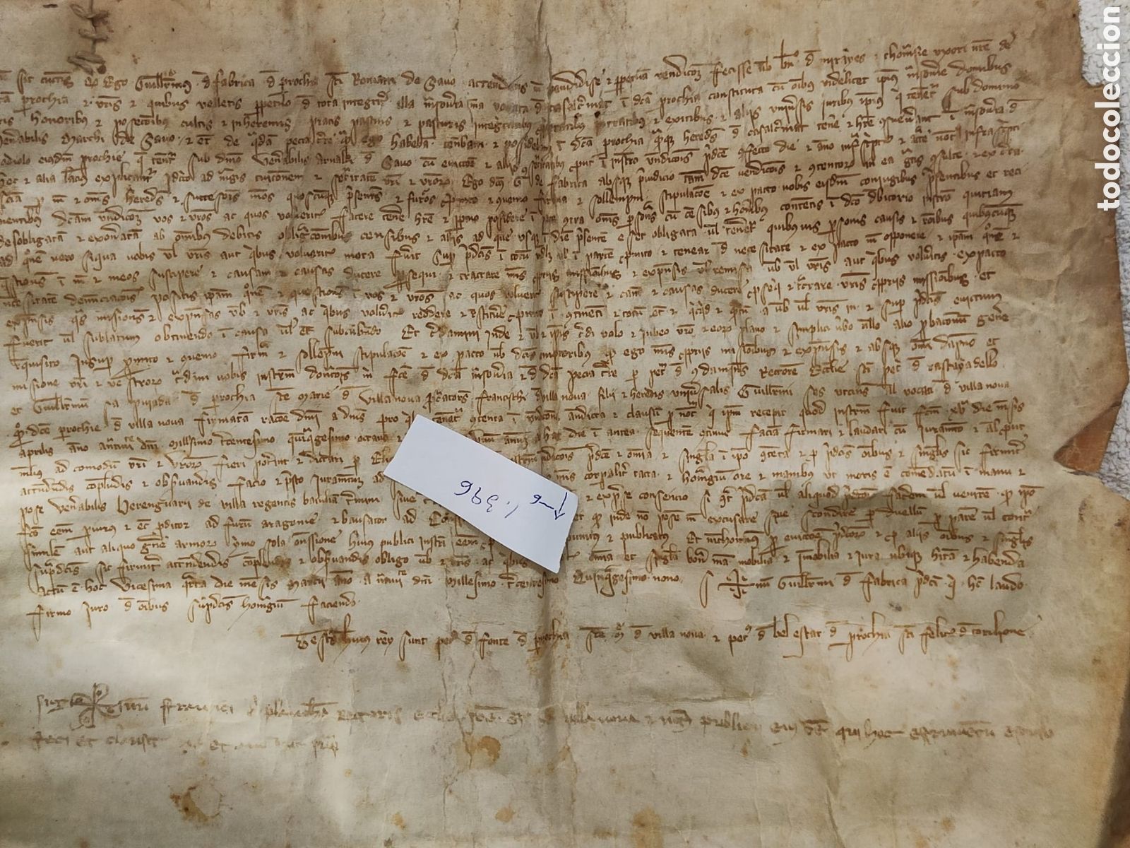 Manuscritos antiguos: Manuscrito en Pergamino a&ntilde;o 1359 - Foto 4