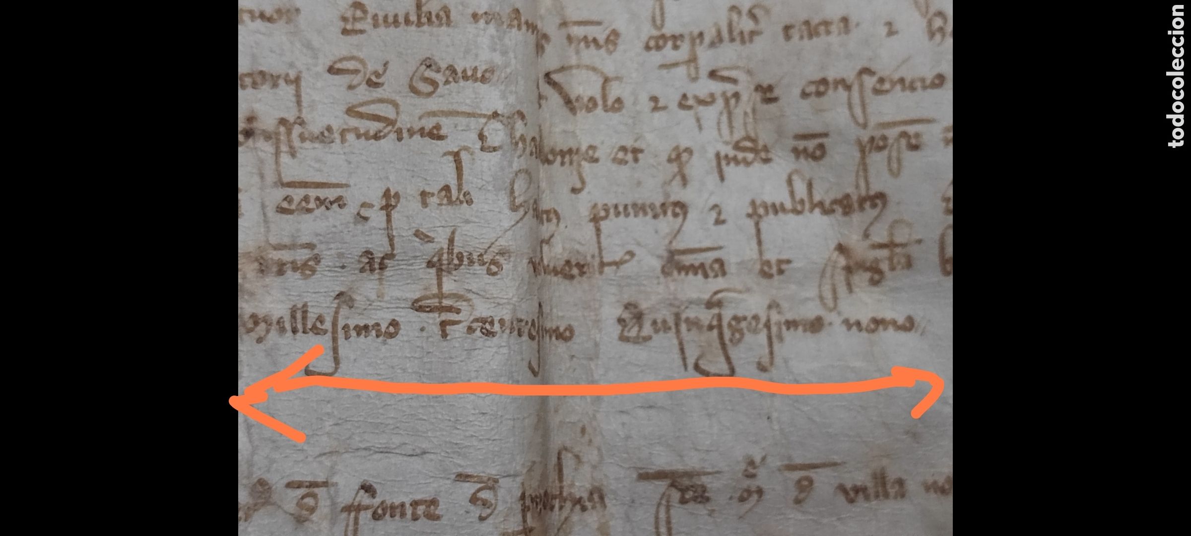 Manuscritos antiguos: Manuscrito en Pergamino a&ntilde;o 1359 - Foto 3