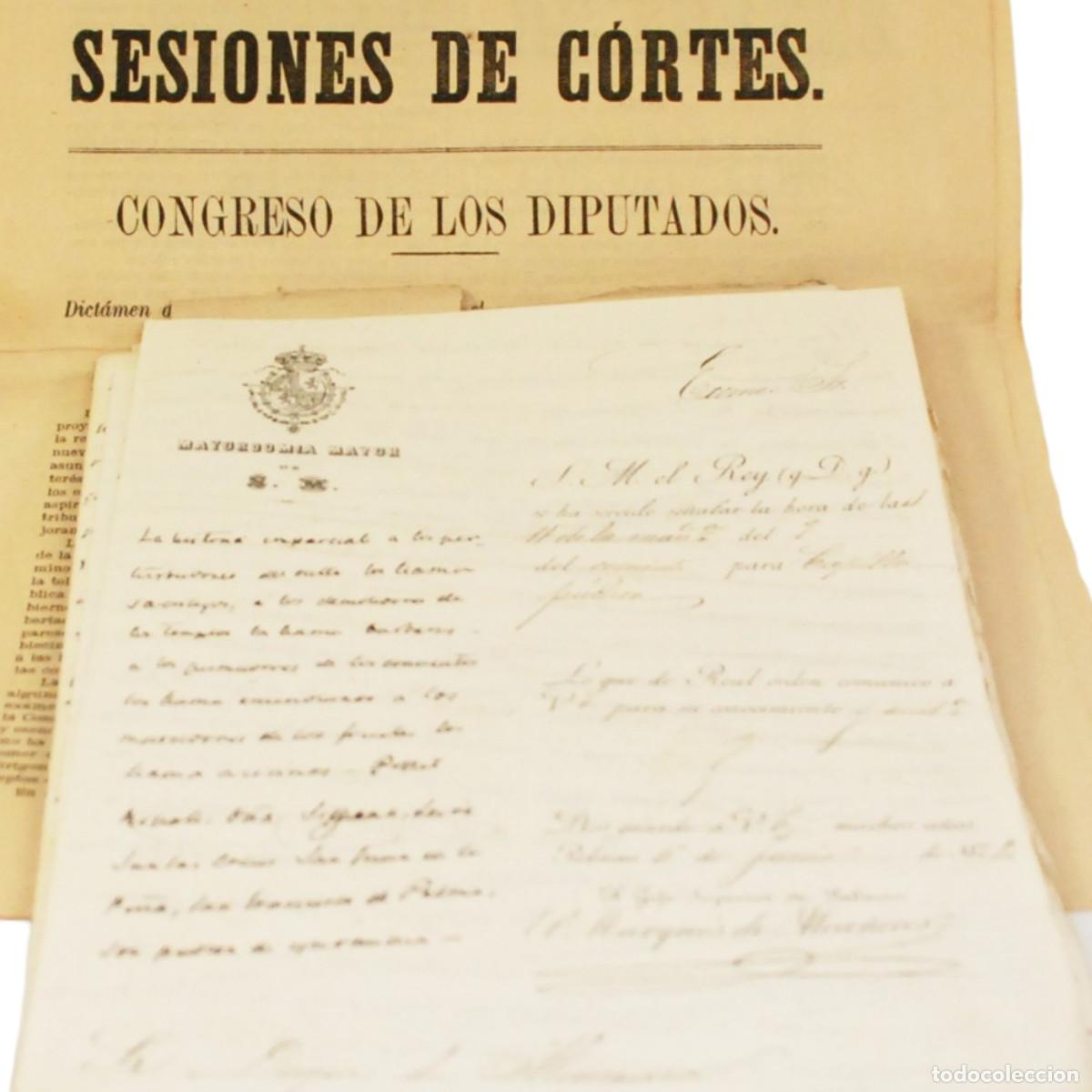 Ancient Manuscripts: MANUSCRITO - DISCURSOS DIPUTADOS DE LAS CORTES - 1877