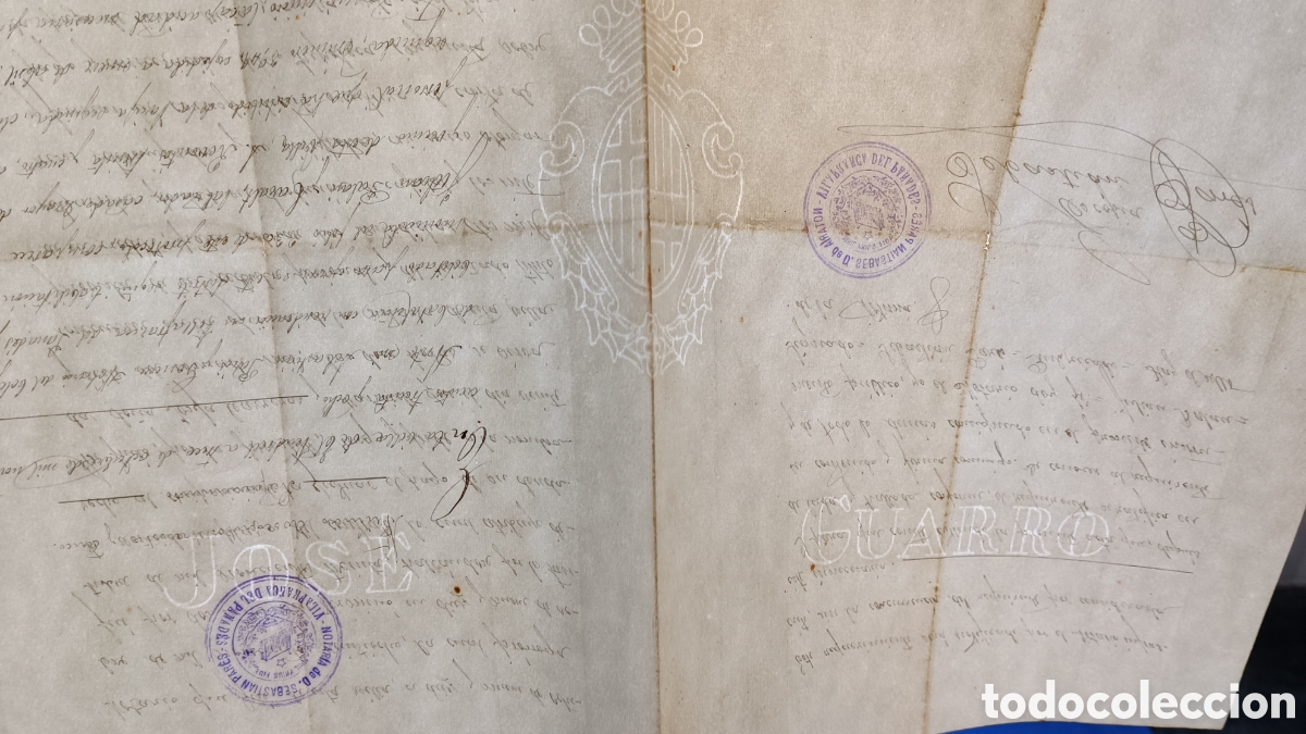 Manuscritos antiguos: DOCUMENTO MANUSCRITO REQUERIMIENTO EL VENDRELL 1938. BOADA MARTORELL. NOTARIA SEBASTI&Aacute;N PAR&Eacute;S - Foto 3