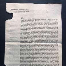 Manuscritos antiguos: ZARAGOZA 1827 / SOBRE ADMINISTRACIÓN DE RENTAS DE BIENES ESTANCADO / LAS SALINAS DE PERALTA / HUESCA