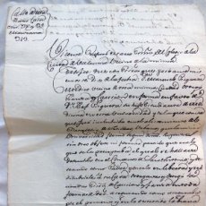 Manuscritos antiguos: CERTIFICADO A MANUEL PIZCUETA PARA CONSEGUIR LA LIBERTAD DE SU HIJO JOSEF PIZCUETA 1812 VALENCIA