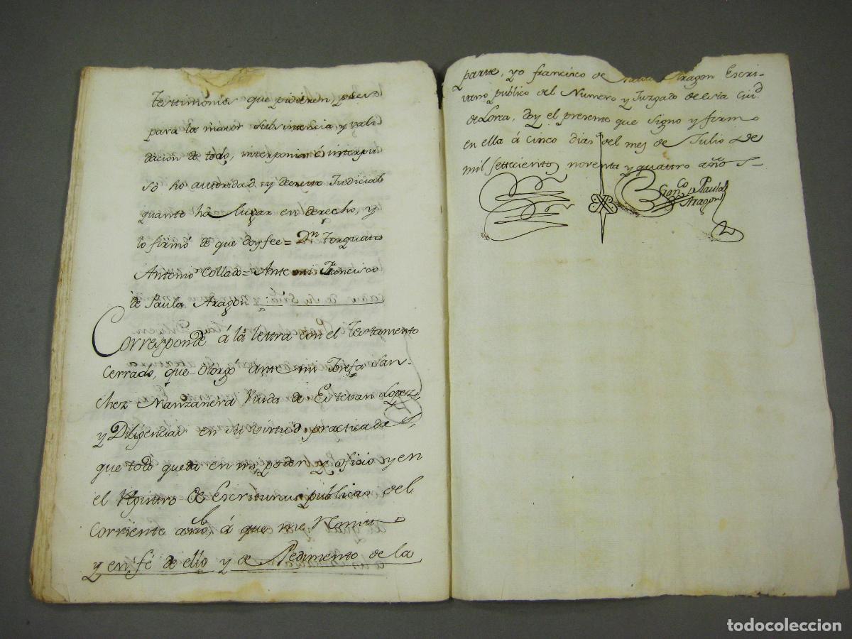 Manuscritos antiguos: TESTAMENTO DE LA CIUDAD DE LORCA DEL A&Ntilde;O 1794. MURCIA - Foto 5