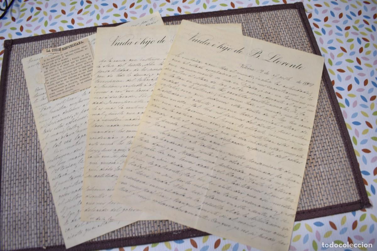 Manuscritos antigos: 3 cartas de un comerciante de Vitoria narrando de primera mano los sucesos de Agosto de 1893.
