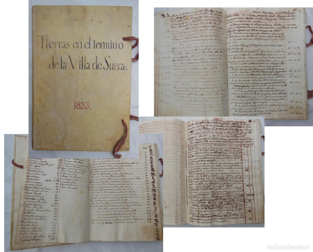 Manuscritos antiguos: TIERRAS EN EL T&Eacute;RMINO DE LA VILLA DE SUECA (Valencia). 1823 - Foto 1