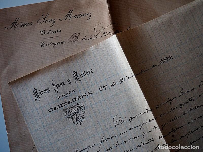 Manuscritos antiguos: 2 cartas manuscritas de finales del siglo XIX - Foto 2
