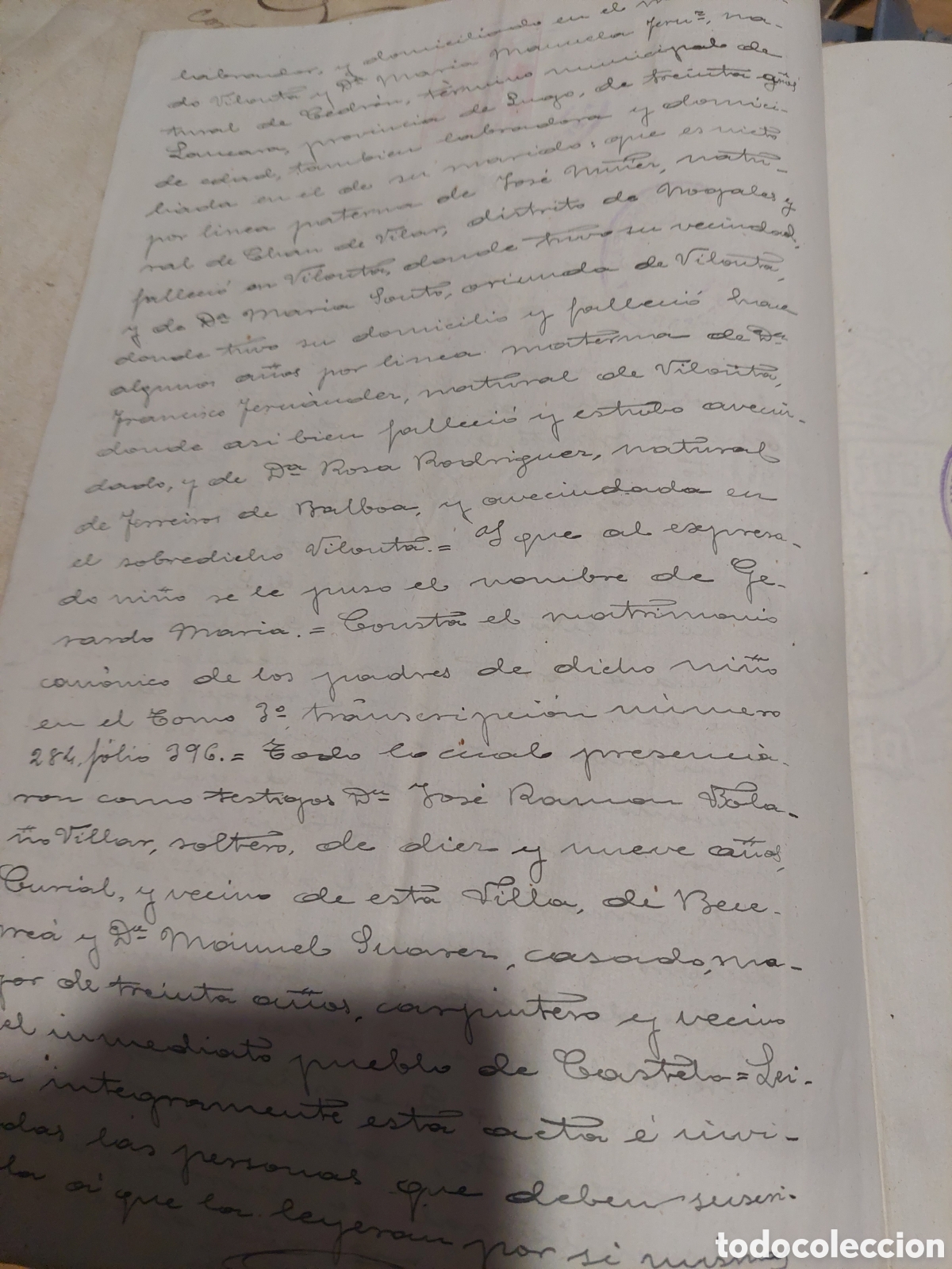 Manuscritos antiguos: Sello juzgado becerrea lugo - Foto 2