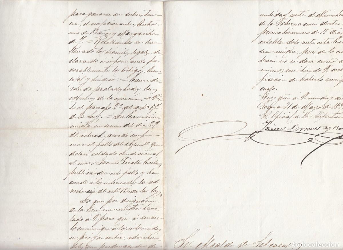 Manuscritos antiguos: COMISI&Oacute;N RECLUTAMIENTO DE GIRONA- RECLUTAS DE SETCASES - 1897 - Foto 2