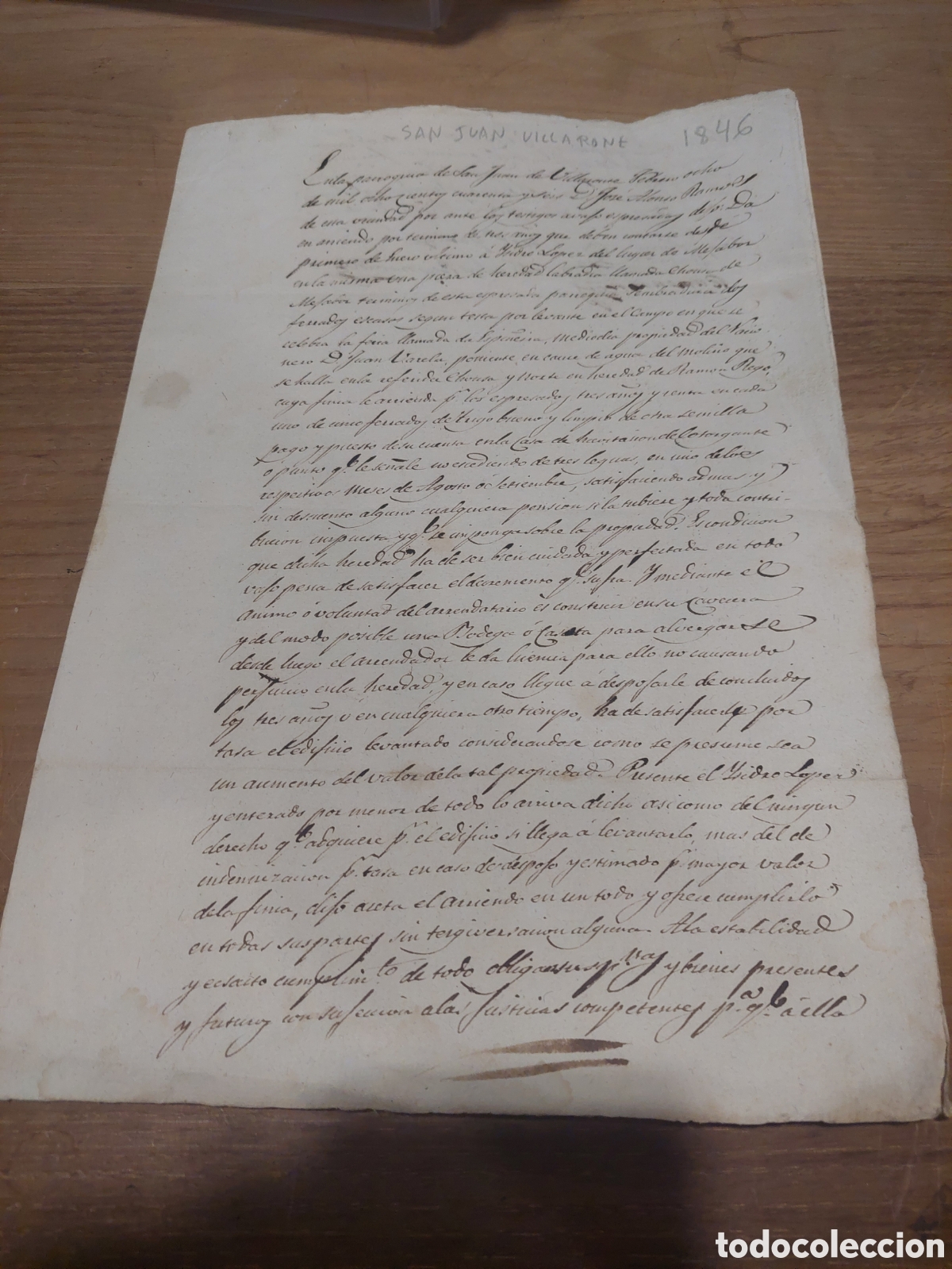 Manuscritos antiguos: 1846 documento Dan juan villaronte lugo - Foto 1