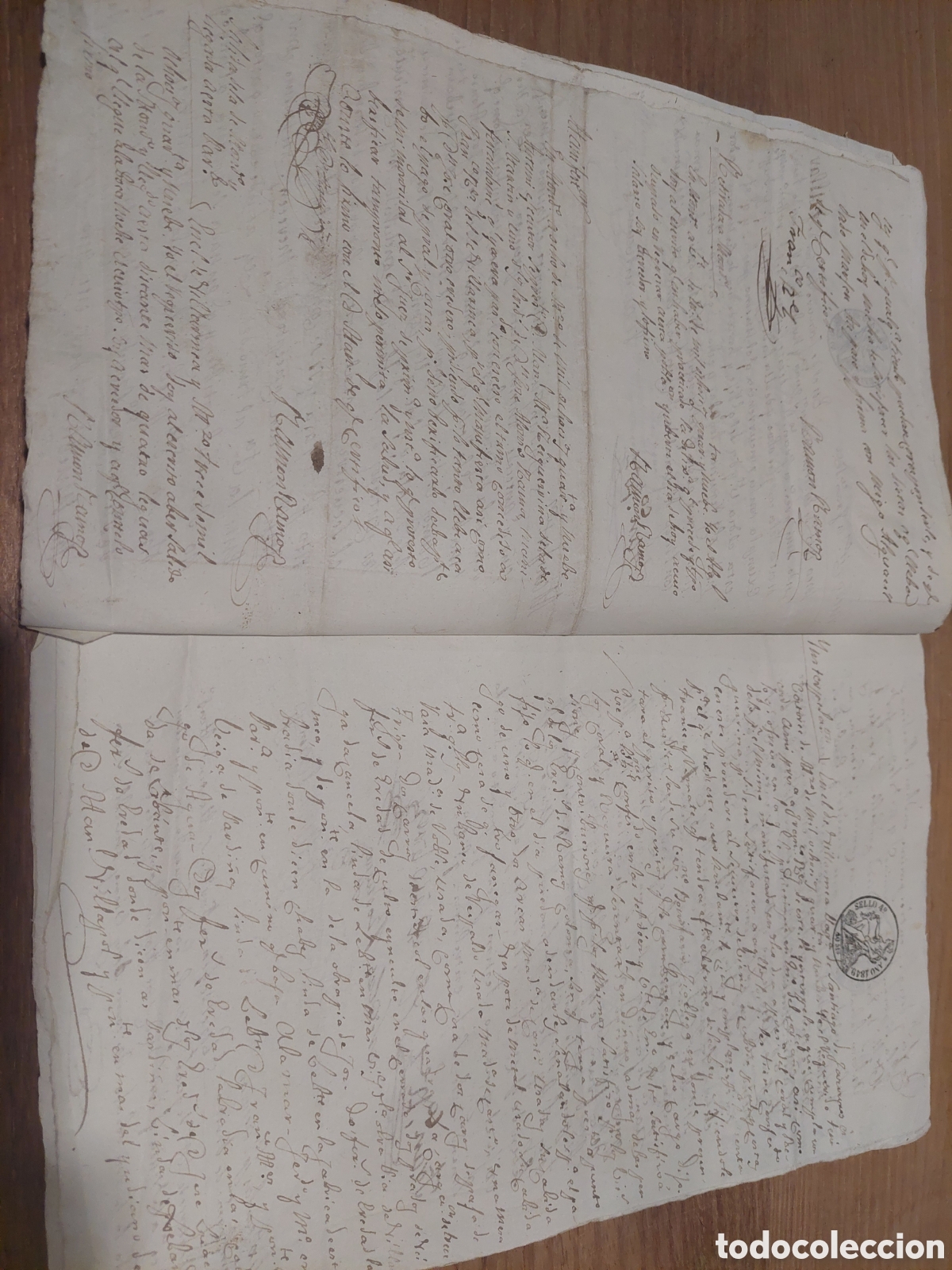Manuscritos antiguos: 1848 sello 4 40 maraved&iacute;s documento 1849 - Foto 4