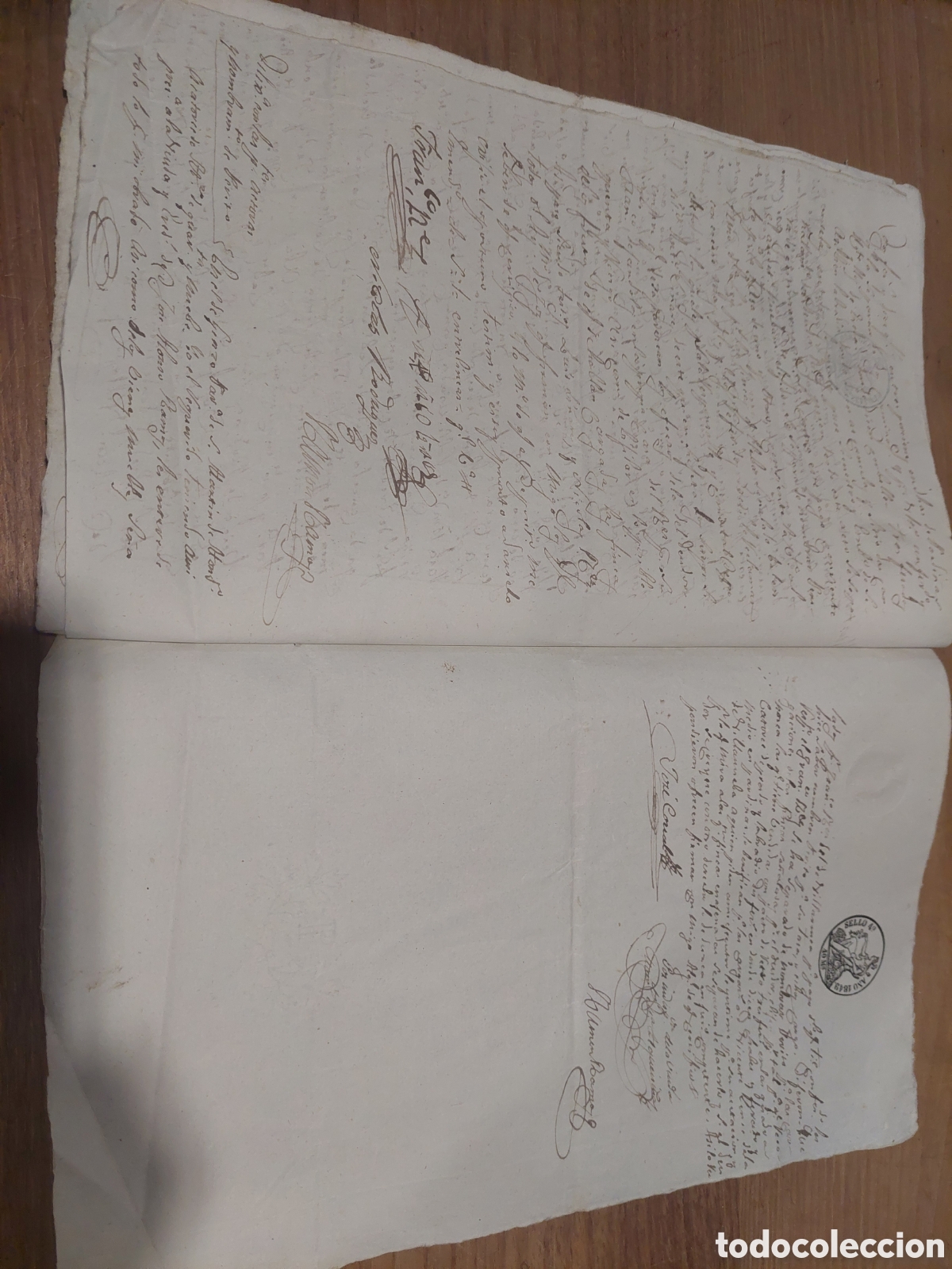 Manuscritos antiguos: 1848 sello 4 40 maraved&iacute;s documento 1849 - Foto 5