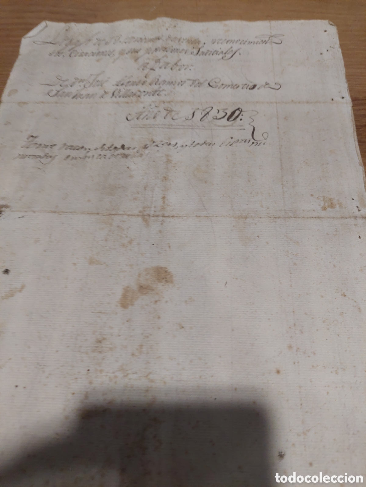 Manuscritos antiguos: Fernando VII sello oficio 1830 4 maraved&iacute;s - Foto 2