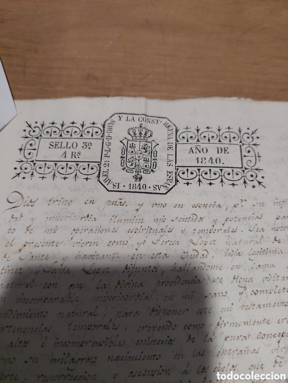 Manuscritos antiguos: 1840 testamento mondo&ntilde;edo lugo 1840 - Foto 2