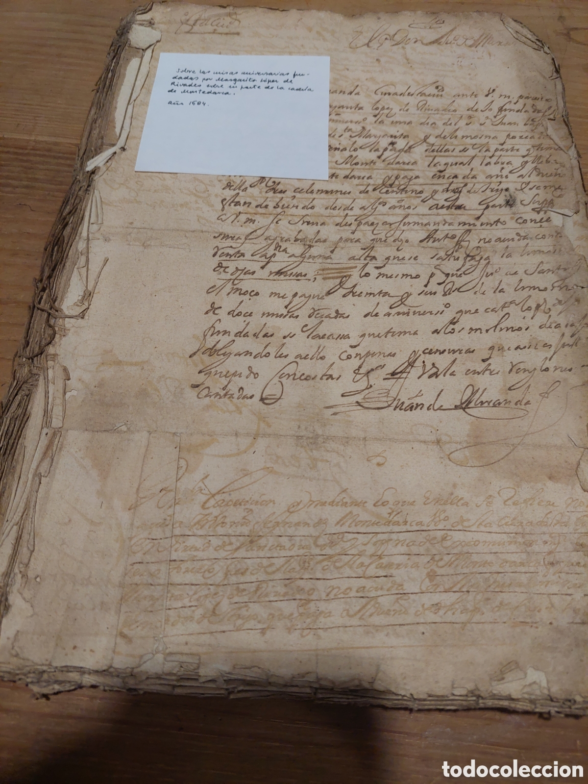 Manuscritos antiguos: Misas aniversario pagadas 1684 - Foto 1