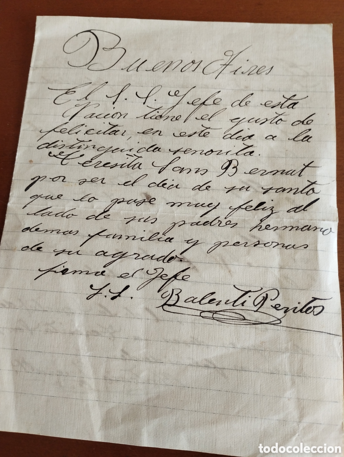 Manuscritos antigos: Felicitaci&oacute;n a la artista Teresa Sans Vernet de altos cargos del gobierno de esa &eacute;poca, vean fotos.