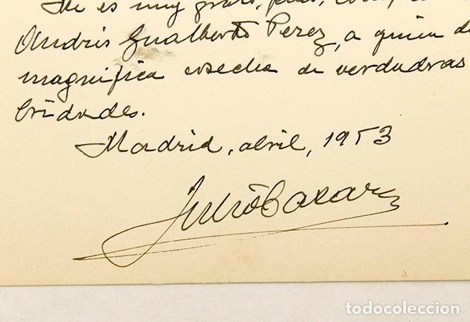Manuscritos antiguos: JULIO CASARES Y S&Aacute;NCHEZ - DEDICATORIA AUT&Oacute;GRAFA - 1956 - Foto 2