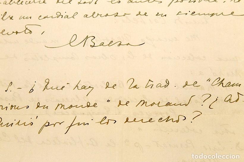 Manuscritos antiguos: CARTA DE RICARDO BAEZA A JOSE RUIZ DEL CASTILLO - 1930 - Foto 3