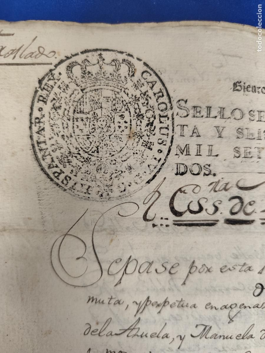 Manuscritos antiguos: 1792. MANUSCRITO PERMUTA SELLO-TIMBRE. - Foto 7