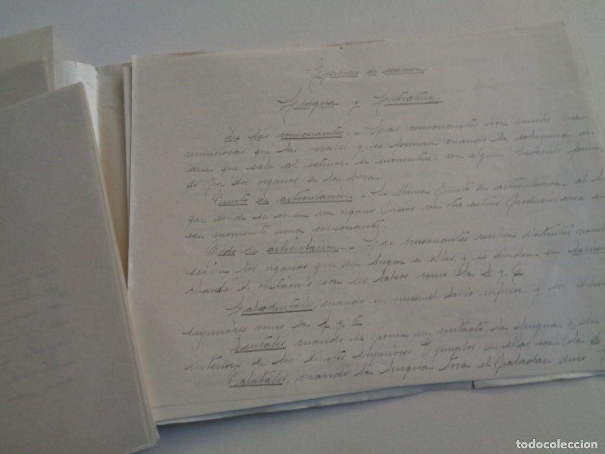 Manuscritos antiguos: CUADERNILLO CON EJERCICIOS DE EXAMENES . MANUSCRITOS . A&Ntilde;OS 40 - Foto 3