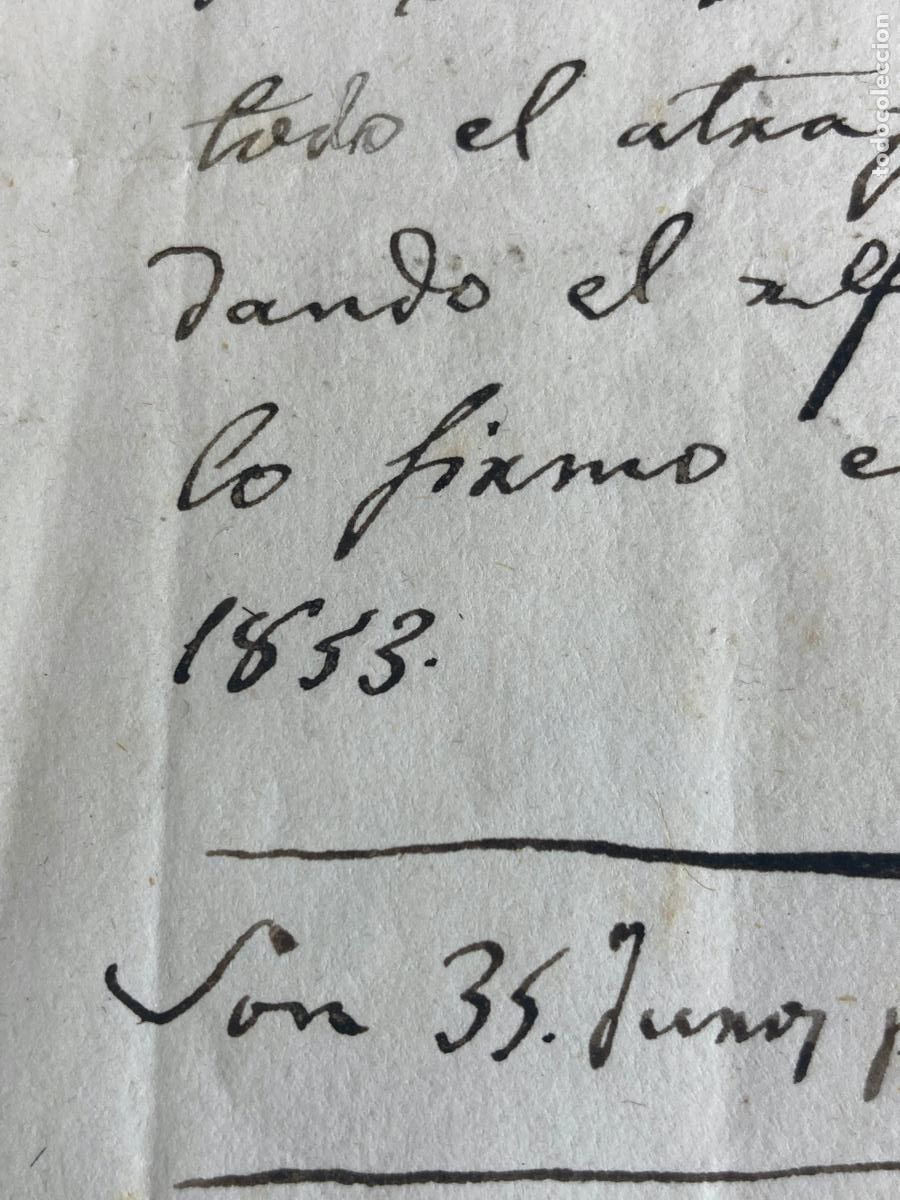 Manuscritos antiguos: CORNUDELLA A&Ntilde;O 1853, MANUSCRITO, RECIBO DE 35 DUROS DE PLATA - Foto 3