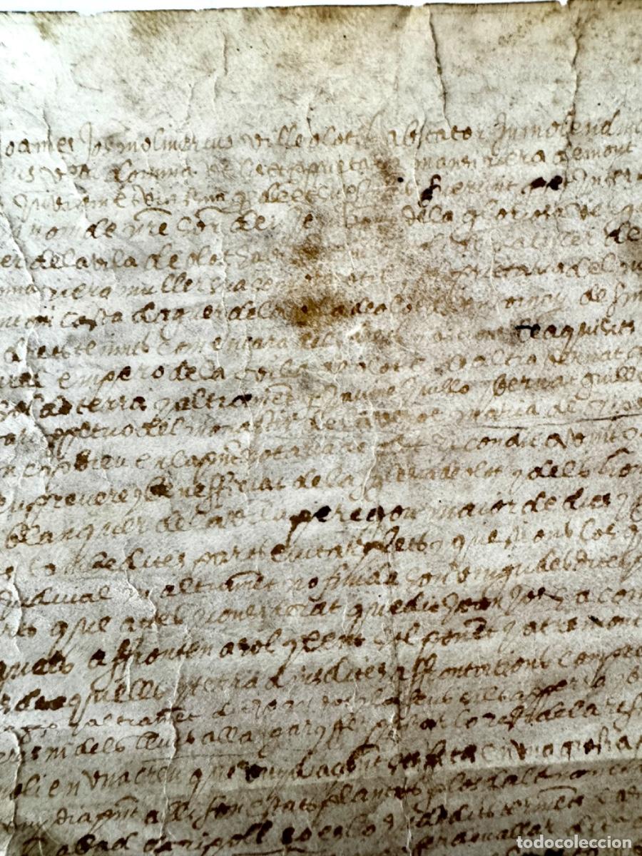 Manuscritos antiguos: MANUSCRITO EN PERGAMINO - A&Ntilde;O 1583 EN OLOT - GIRONA - Foto 2