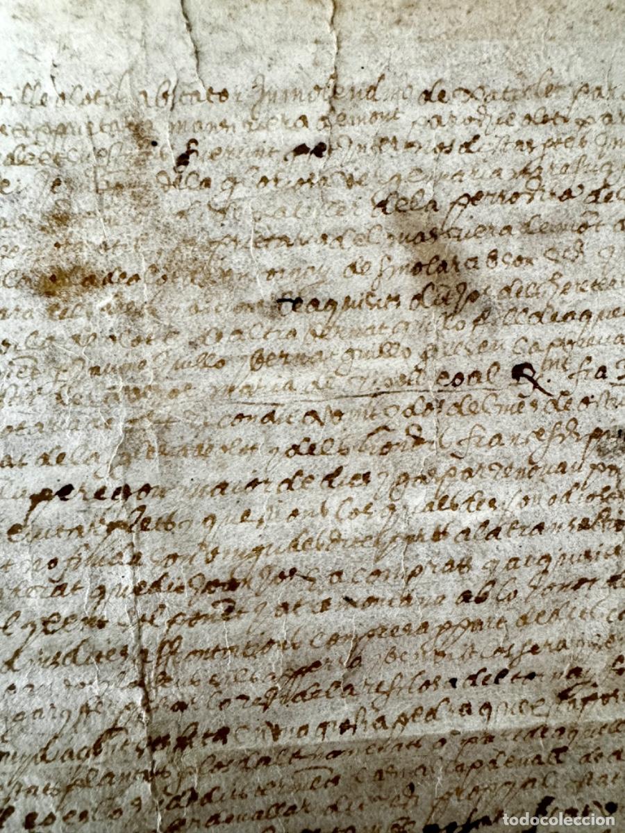 Manuscritos antiguos: MANUSCRITO EN PERGAMINO - A&Ntilde;O 1583 EN OLOT - GIRONA - Foto 3
