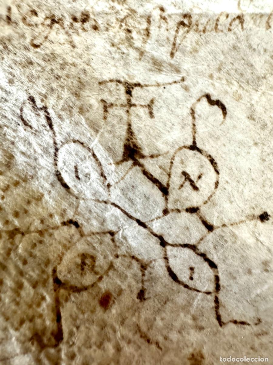 Manuscritos antiguos: MANUSCRITO EN PERGAMINO - A&Ntilde;O 1583 EN OLOT - GIRONA - Foto 4