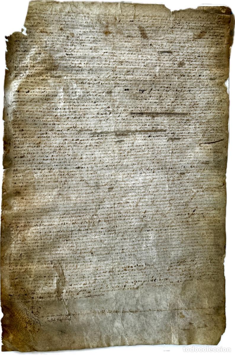 Manuscritos antiguos: MANUSCRITO EN PERGAMINO - A&Ntilde;O 1583 EN OLOT - GIRONA - Foto 1
