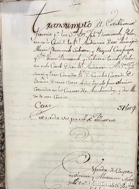 Manuscrits anciens: DOCUMENTOS DE LA FAMILIA DOMENECH SABATER, DE BARNA, BARCELONA 1791, 1821 Y 1831 SOBRE CAUSA