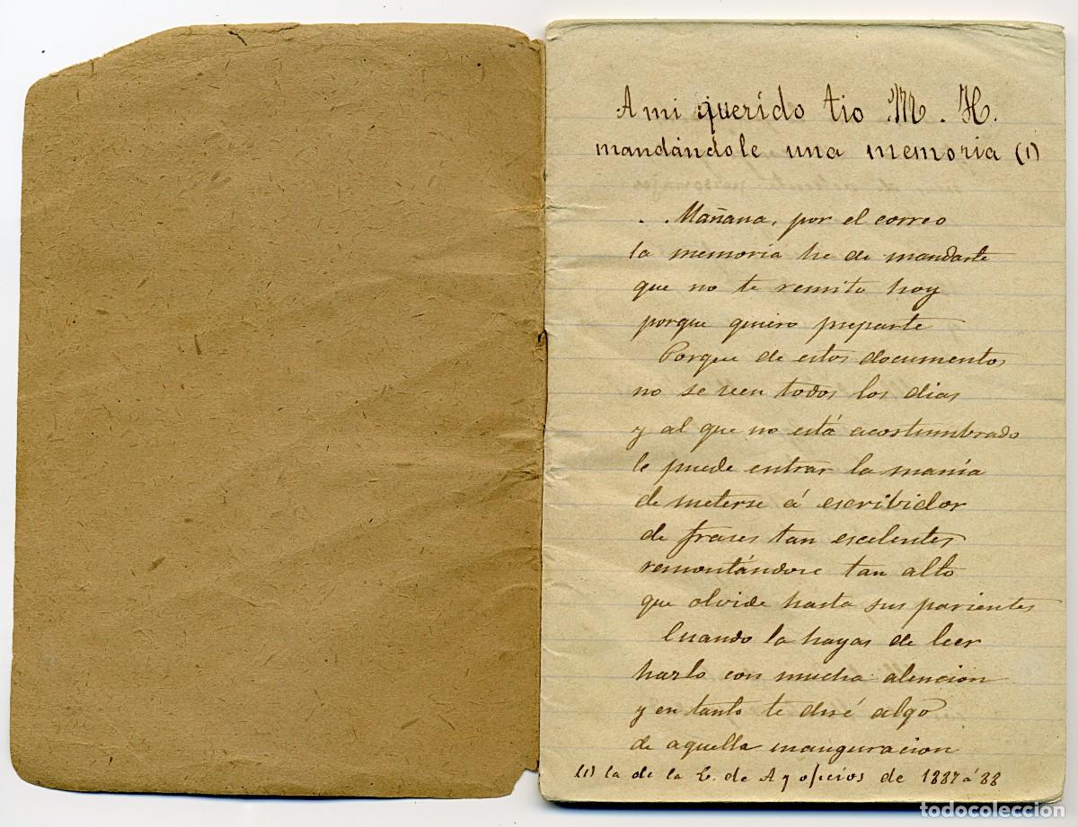 Manuscritos antiguos: Cuadernillo manuscrito con preciosa caligraf&iacute;a de finales de s. XIX - Foto 1