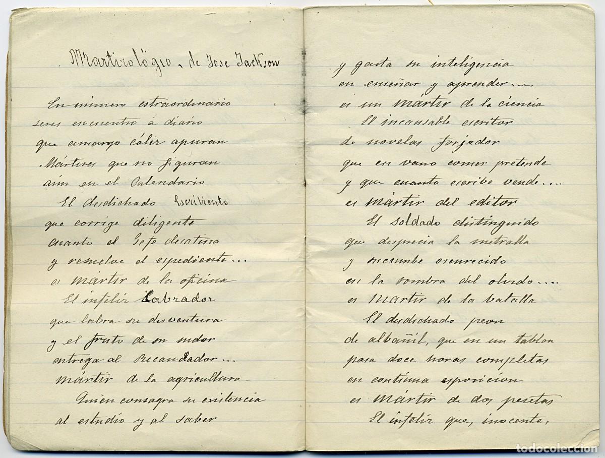 Manuscritos antiguos: Cuadernillo manuscrito con preciosa caligraf&iacute;a de finales de s. XIX - Foto 6