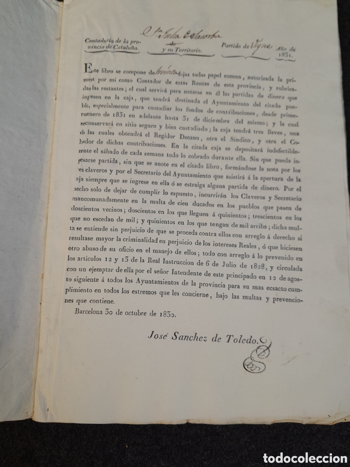 Manuscritos antiguos: DOC-816. DOCUMENTO: LIBRO DE CARGO DE CONTRIBUCIONES DEL A&Ntilde;O 1831. - Foto 2