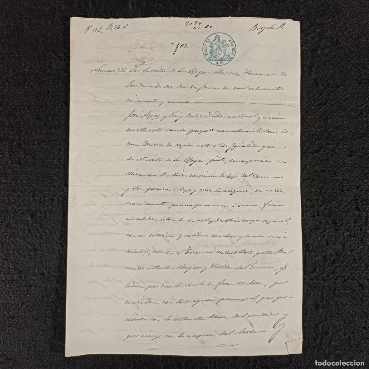 Manuscritos antiguos: ANTIGUO DOCUMENTO NOTARIAL - 1859 - BORJAS BLANCAS - IGUALADA / 189 - Foto 1
