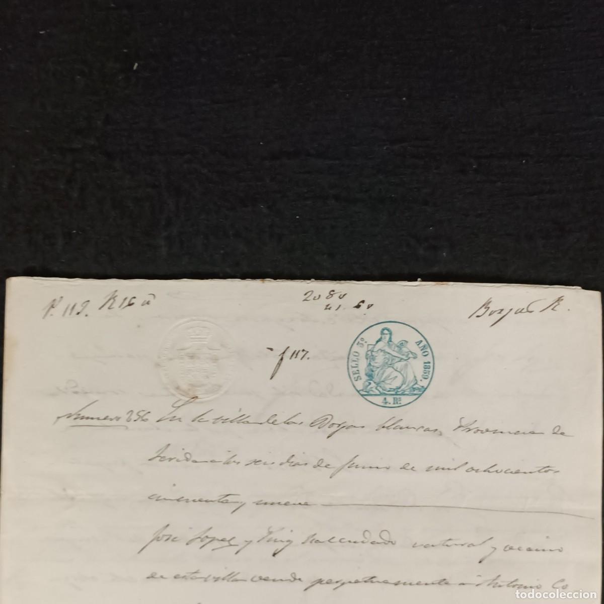 Manuscritos antiguos: ANTIGUO DOCUMENTO NOTARIAL - 1859 - BORJAS BLANCAS - IGUALADA / 189 - Foto 2