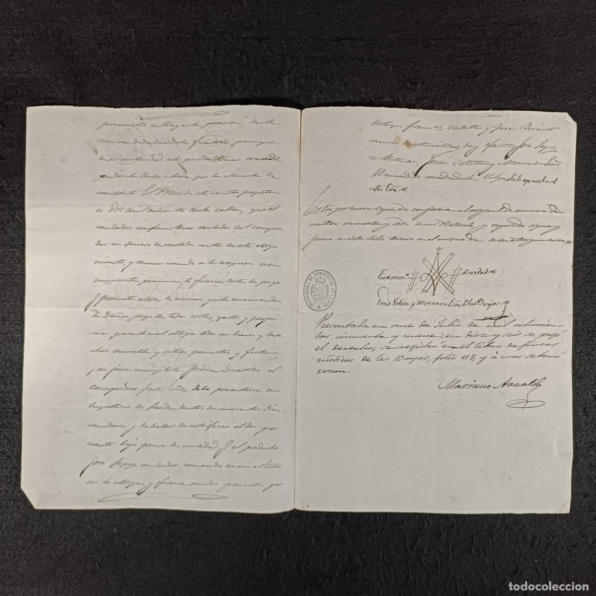 Manuscritos antiguos: ANTIGUO DOCUMENTO NOTARIAL - 1859 - BORJAS BLANCAS - IGUALADA / 189 - Foto 3