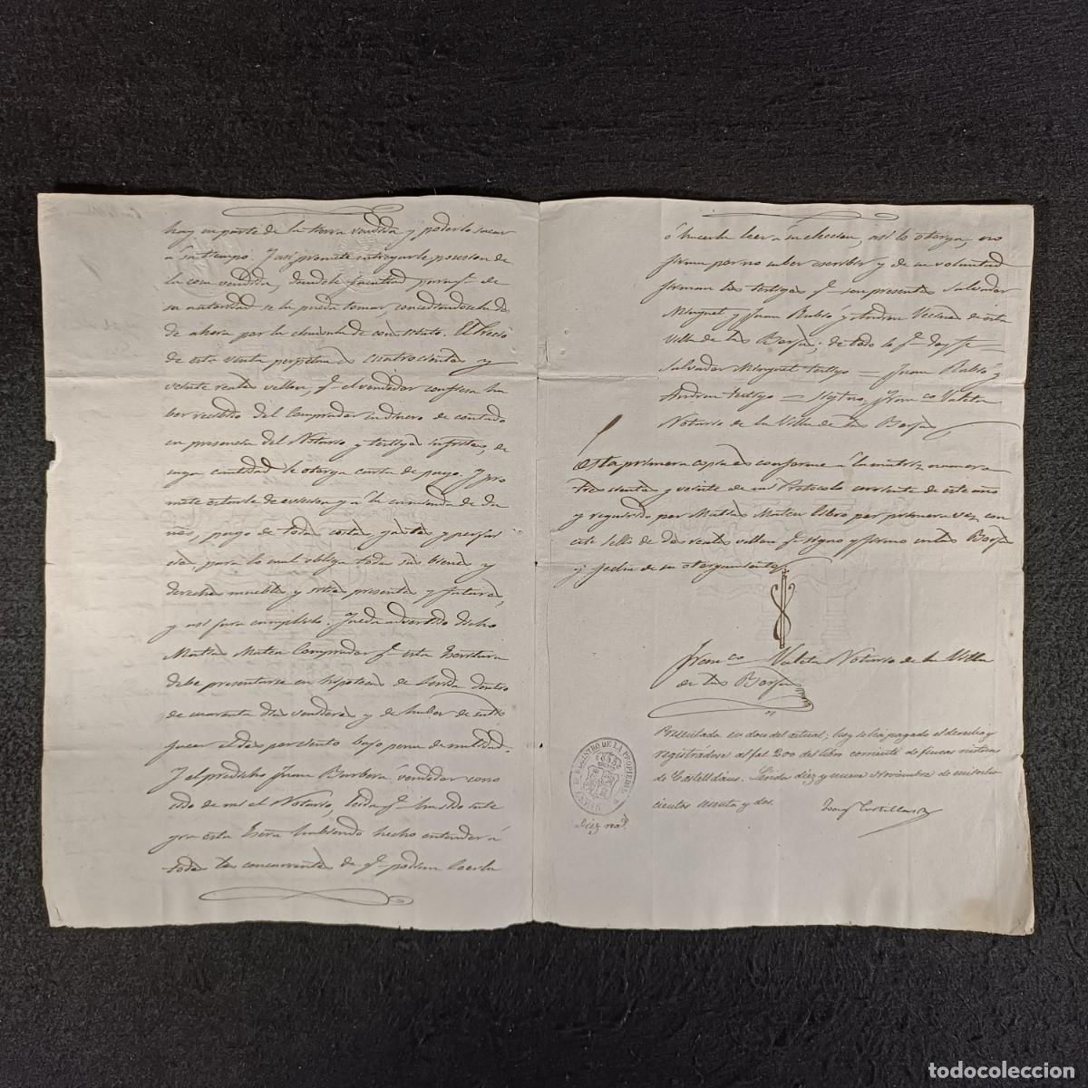 Manuscritos antiguos: ANTIGUO DOCUMENTO NOTARIAL - 1862 - BORJAS BLANCAS - BORGES BLANQUES - CASTELLDANS / 201 - Foto 2