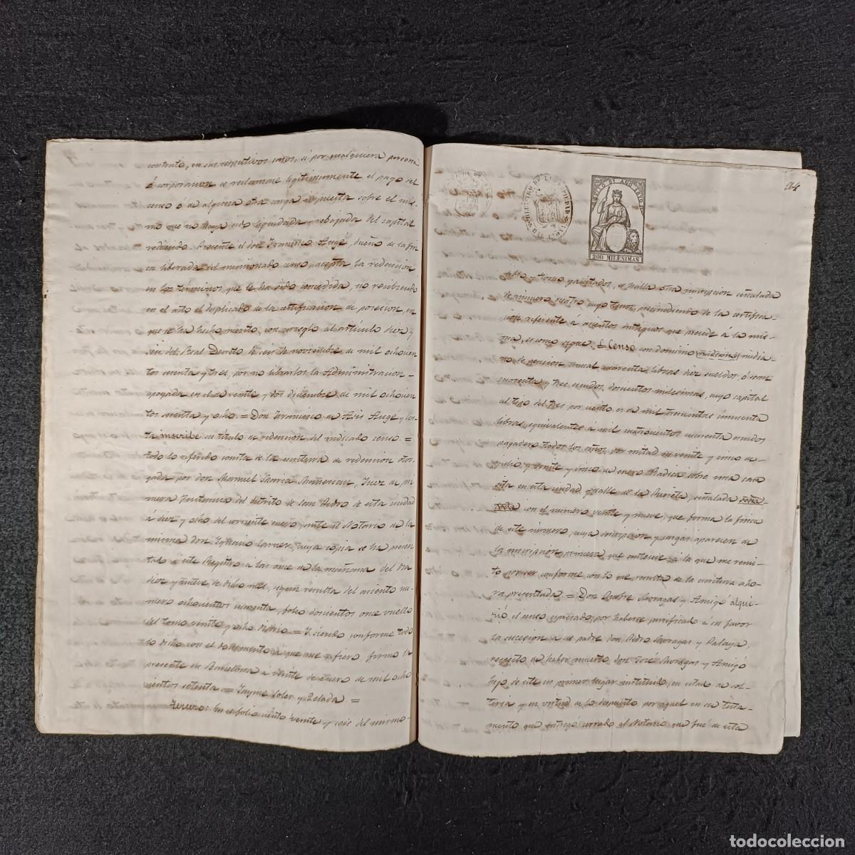 Manuscritos antiguos: ANTIGUO DOCUMENTO NOTARIAL - 1870 - DON JAYME SOLER - BARCELONA / 220 - Foto 7