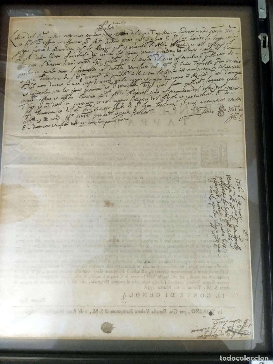 Manuscritos antiguos: DECRETO REAL AUT&Eacute;NTICO DE 1736 - CASA DE SABOYA - Foto 4